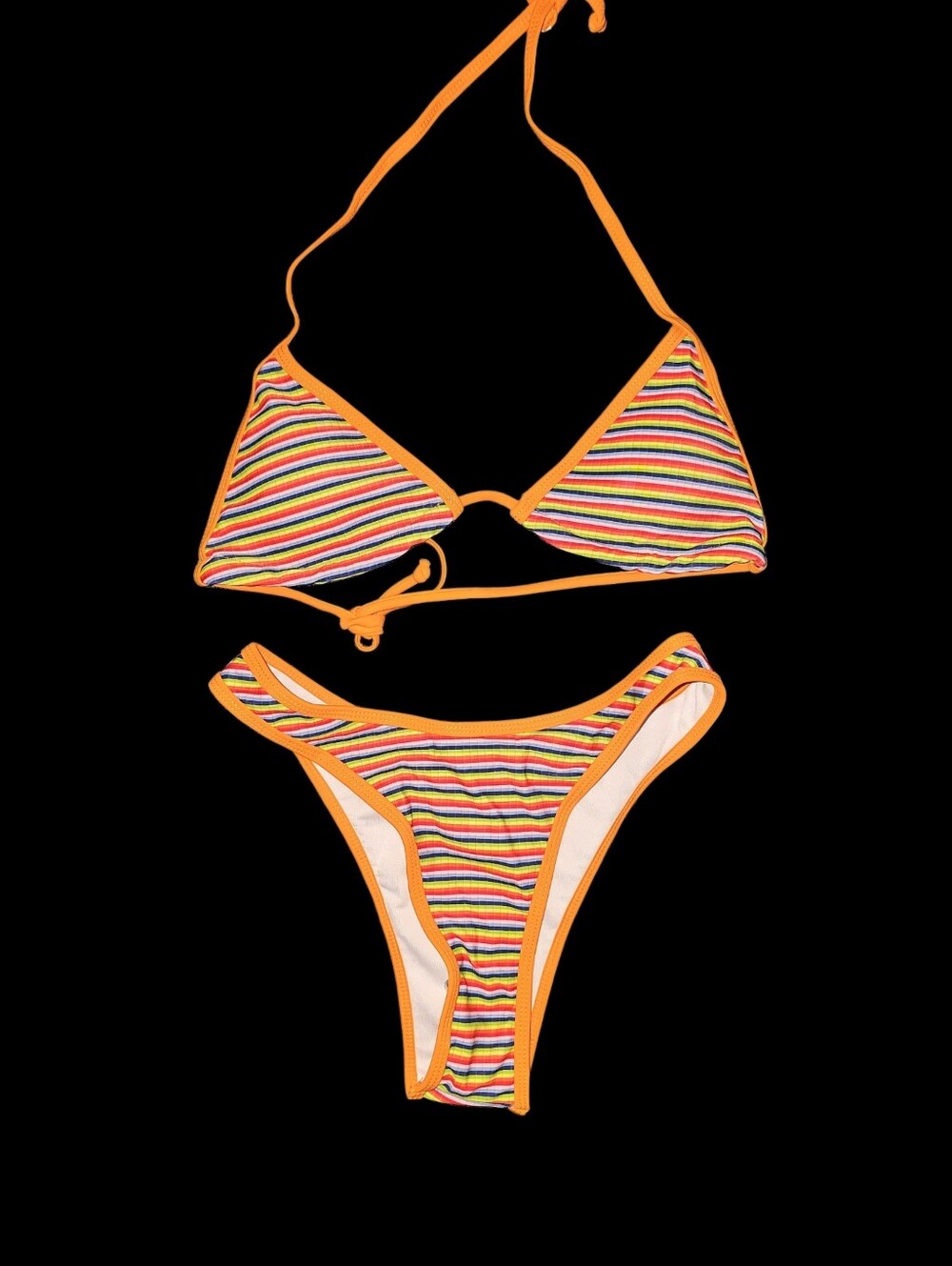 Nwt! Striped 2-piece Bikini Swimsuit Set